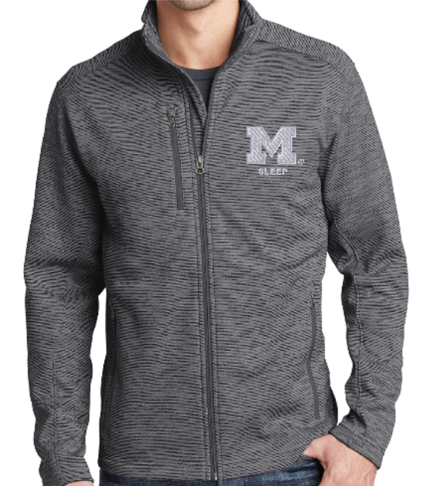 Port Authority® Digi Stripe Fleece Jacket, Michigan Sleep, Unisex Fit