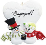 Engaged, Snowmen, Personalized Ornament