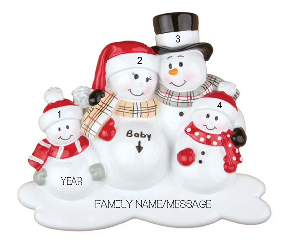 WE'RE EXPECTING W/2 CHILDREN PERSONALIZED CHRISTMAS ORNAMENT