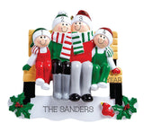 Park Bench- Family of 4 Personalized Ornament