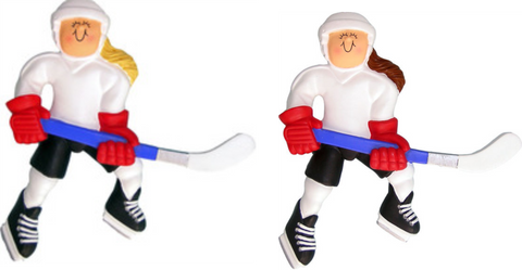 Hockey Player, Female-Personalized Ornament