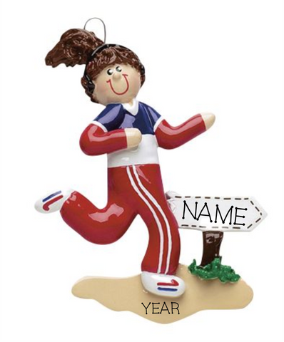 Jogger-, Female- Personalized Christmas Ornament
