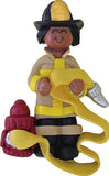 Firefighter, Female, dark skin- Personalized Ornament