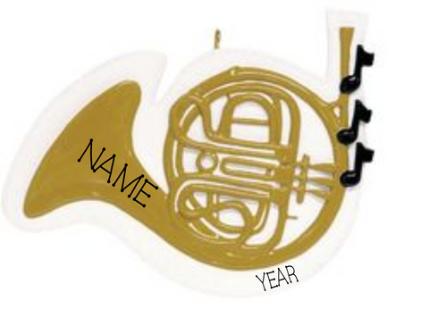 French Horn- Personalized Christmas Ornament