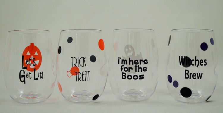 Halloween themed shatterproof Govino Wine Glasses (set of 4) – Stitch &  Scribe