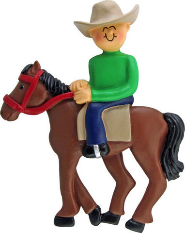 Horse Back Rider, Male- Personalized Ornament