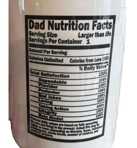 Dad nutritional facts coffee mug