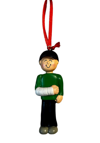 Broken Arm, Male- Personalized Christmas Ornament