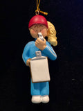 Coach/Referee, Female, Light Skin, Blonde Hair -Personalized Ornament