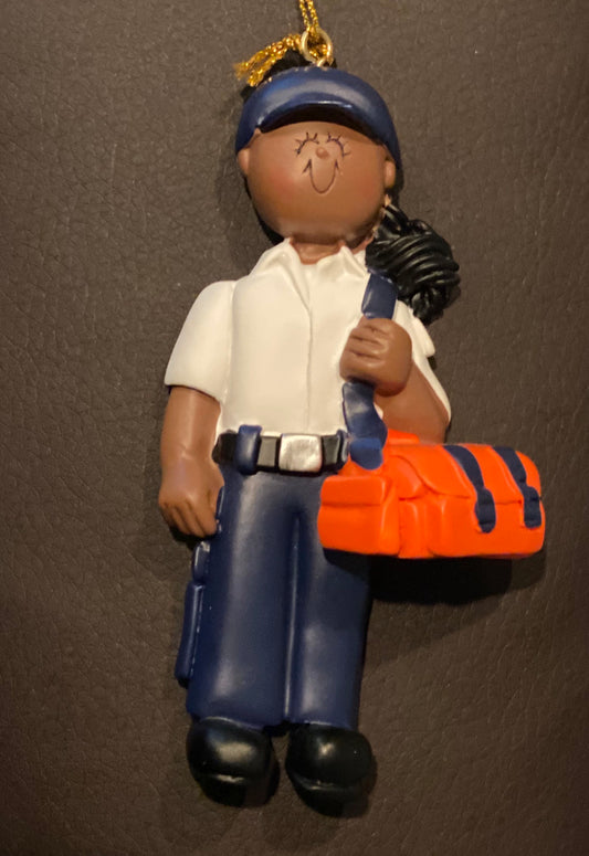 EMT, Dark Skin, Female- Personalized Ornament