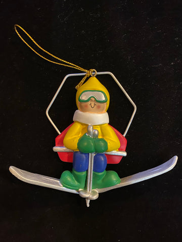 Snow skiier- Personalized Christmas Ornament