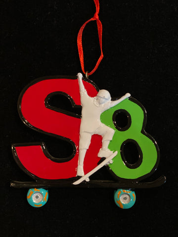 SK8 (Skateboarding)- Personalized Christmas Ornament