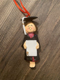 Graduate, Female, Brown Hair-Personalized Ornament