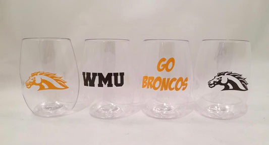 Western Michigan shatterproof Govino Wine Glasses (set of 4)