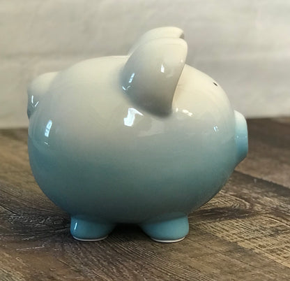 Personalized Blue Ombre Piggy Bank