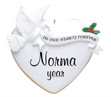 In our hearts forever personalized ornament