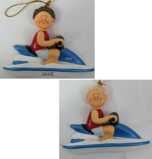 Jet Ski Male- Personalized Christmas Ornament