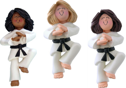 Karate, Female- Personalized Ornament