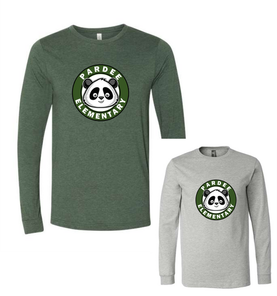 Pardee Pandas Heather Green Long-Sleeve T-shirt, Logo 3