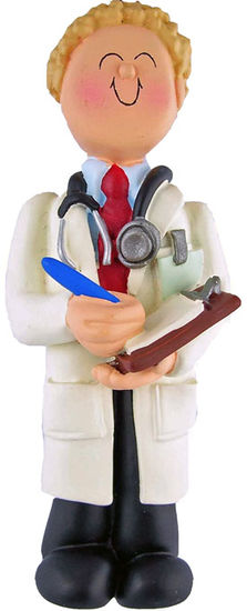 Doctor, Blonde Male- Personalized Ornament