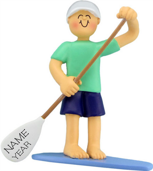 Paddle Boarder Male- Personalized Christmas Ornament