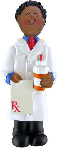 Pharmacist, Dark Skin- Personalized Ornament