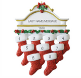 White Mantle-  Family of 9 Personalized Ornament