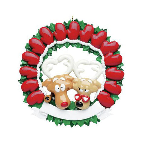 Grandparent Mitten Wreath- Personalized Ornament