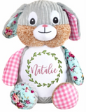 Personalized Patterned Bunny Cubbie