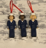 Navy Female, Personalized Christmas Ornament