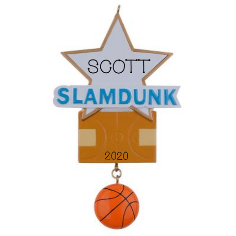 Basketball, Slam Dunk- Personalized Ornament