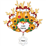 New Reindeer Family of 6, personalized ornament