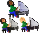 Piano Player Female- Personalized Christmas Ornament