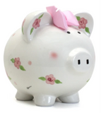 Personalized Posies and Polka Dots Piggy Bank