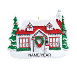 Red Roof House- Personalized Ornament