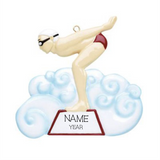 Swimmer/Diver-, Male Personalized Christmas Ornament