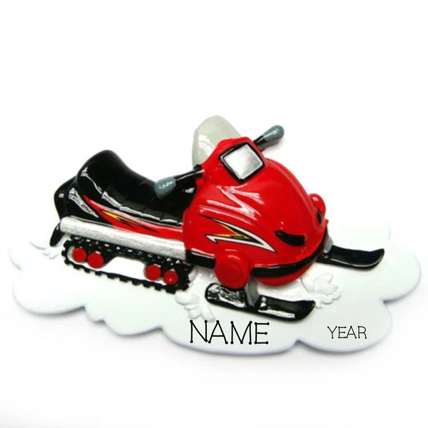 Snowmobile- Personalized Christmas Ornament
