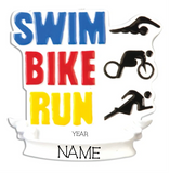Fitness/Triatholon-Swim, Bike, Run- Personalized Christmas Ornament