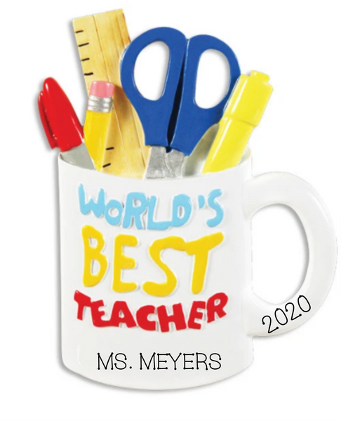 World's Best Teacher- Personalized Ornament