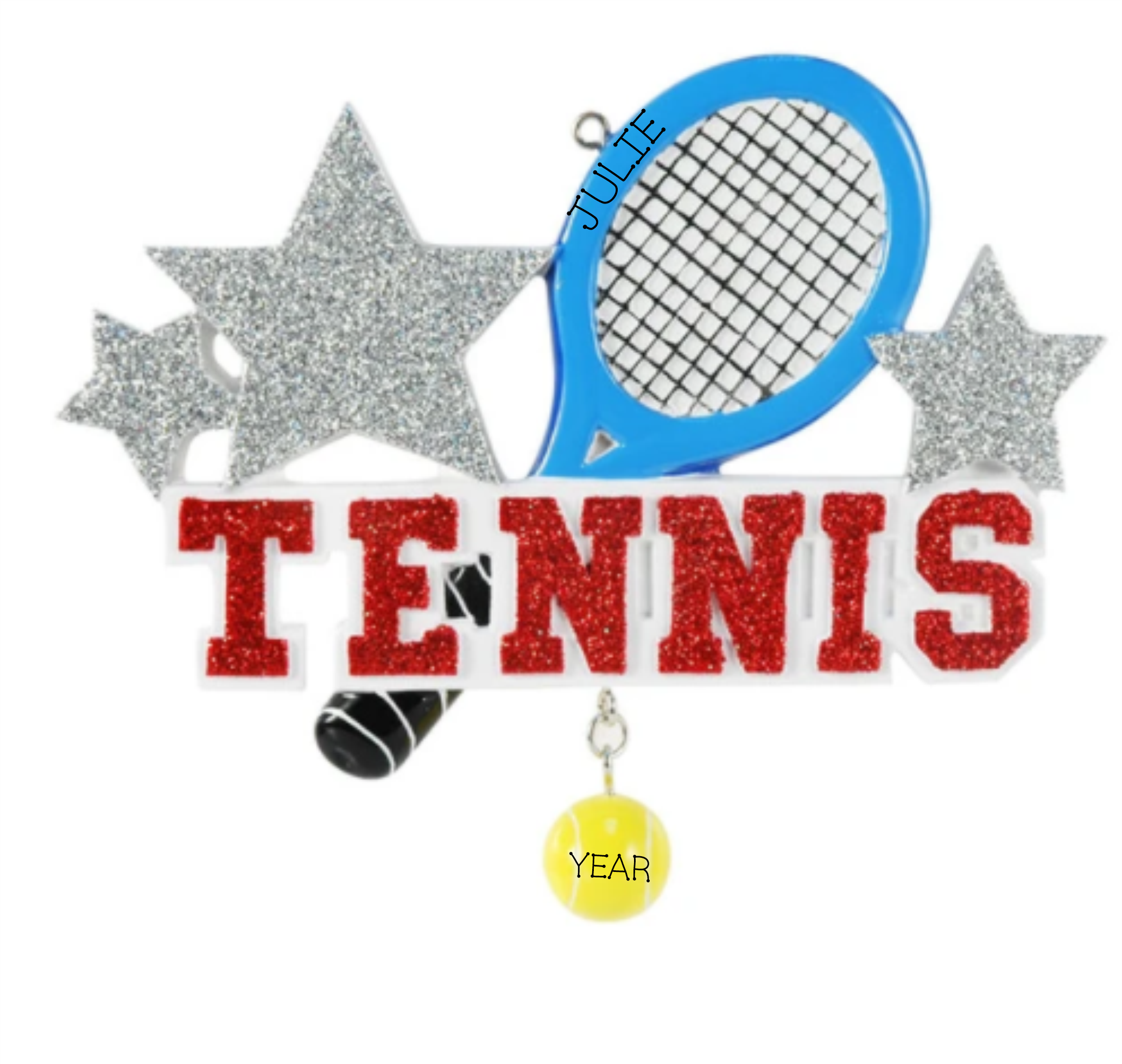 Tennis Rackets and Ball Ornament