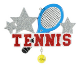 Tennis racquet and ball- Personalized Christmas Ornament