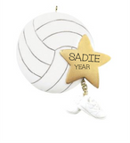 Volleyball with star - Personalized Christmas Ornament